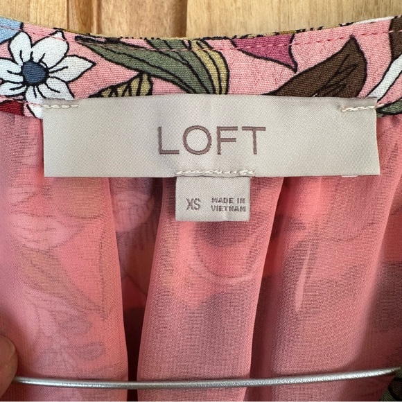 LOFT Floral Sleeveless Tie-Waist Midi Dress Sz XS - Picture 7 of 8